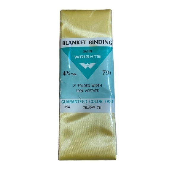 Wrights Satin Blanket Binding. Yellow. 4 3/4 yards. - Picture 1 of 2